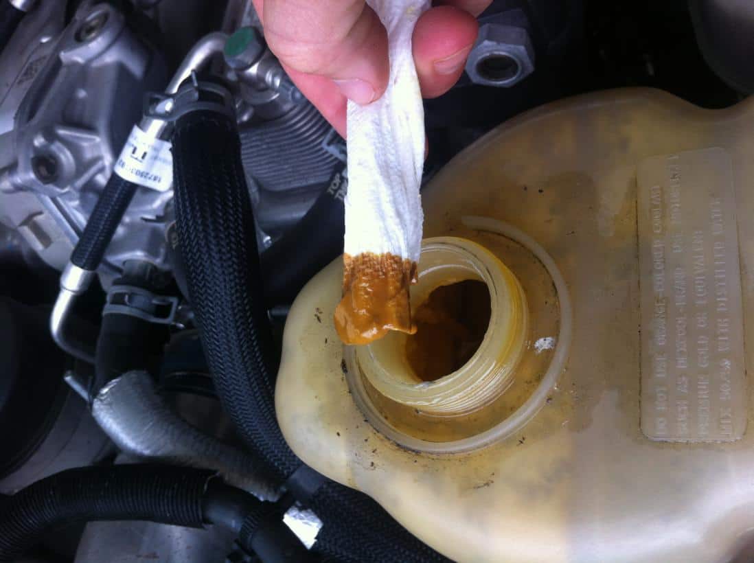 oil in car coolant