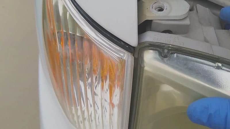 replace headlight- water in headlight