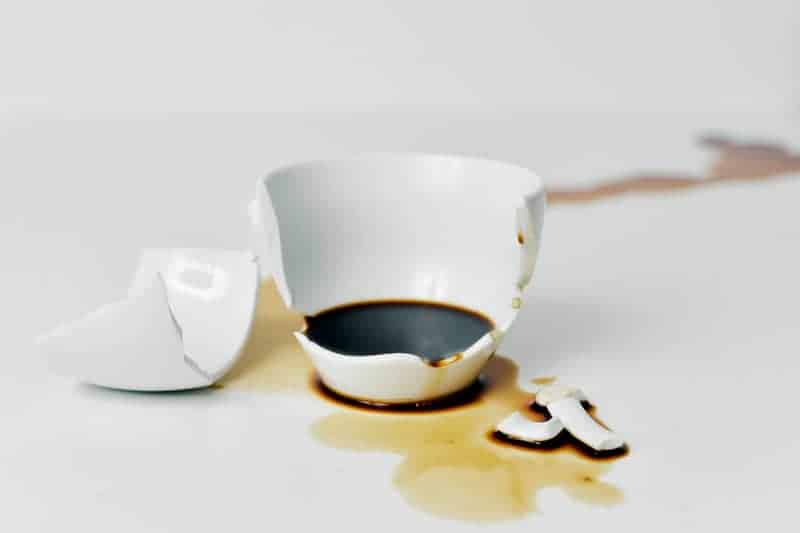 broken cup of coffee