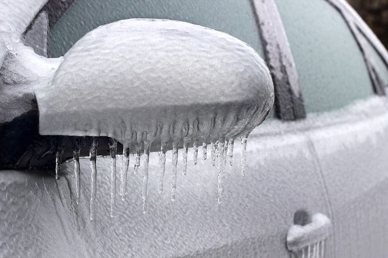 Ice covered car