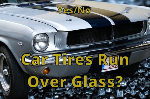 Car Tires Run Over Glass