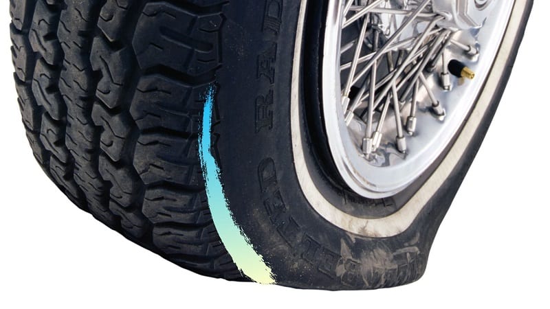tire sidewall detached