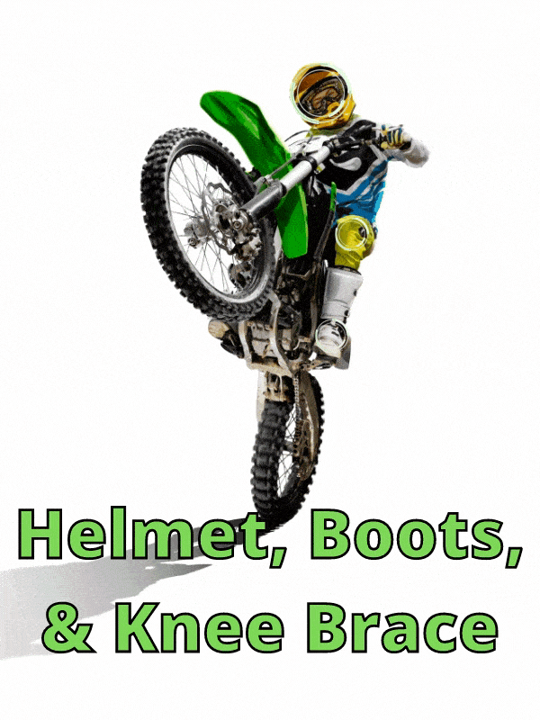 Helmet, Boots, & Knee Brace Dirt Bike Gear