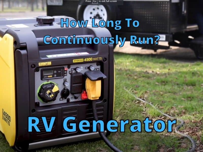 RV Generator Run Time